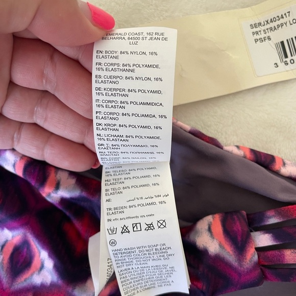 Roxy Women's Reversible Pink and Purple Patterned Bikini Bottom - Picture 5 of 8